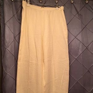 Soft Surroundings Butter Lemon Cotton Beach Pants